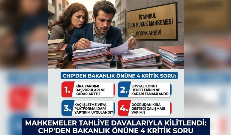 Mahkemeler tahliye davalarıyla kilitlendi: CHP’den Bakanlık önüne 4 kritik soru