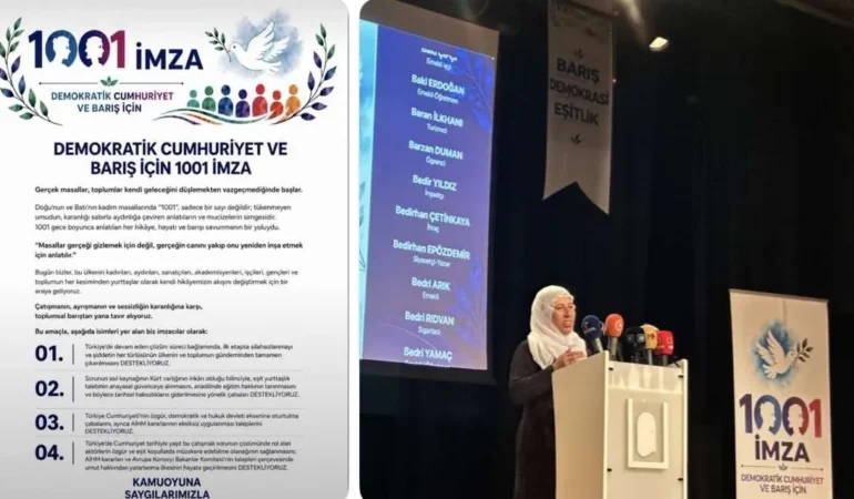 Demokratik cumhuriyet ve barış için 1001 imza: sivil toplum barış süreci için sahada